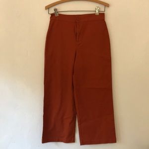 High waist cropped wide leg pants